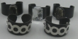 5 klemarmbanden in zwart/zilver kleur