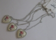 3x lange ketting met harthanger
