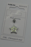 navelpiercing ster groen