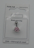 navelpiercing bloem roze