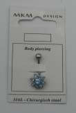 strasspiercing bloem aqua