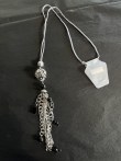Ketting lang zilver/zwart