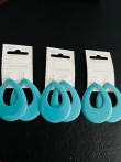 Partij van 3 paar oorbellen kleur aqua