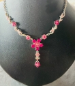 Ketting roze met bloem 