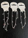 Partij van 3 enkelbandjes zilver/kleur