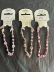 Partij van 3 enkelbandjes roze