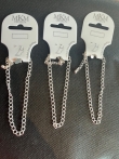 Partij van 3 enkelbandjes zilverkleur