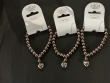 3 parel armbanden bruin met hart