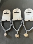 3 parel armbanden grijs met olifantje