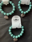 3 parel armbanden aqua met olifantje