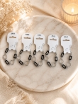 Set van 5 elegante armbanden – zilverkleur met zwarte details