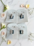 Partij van 4 Brede Zilverkleurige Ringen met Strass-Rijen (Maat S)