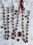 Partij van 3 Ruby Radiance: Elegant Collier in Warme Rode Tinten