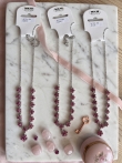 Schitterende Zilverkleurige Bloemenkettingen met Roze Strass (Set van 3 stuks)
