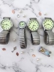 Zilverkleurige Horloges met Rekband & Lichtgevende Wijzerplaat (Partij van 4 stuks)