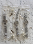 Elegant Zilverkleurige Dameshorloges met Strass (Set van 3 stuks)
