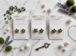 Groene Strass Bloem Knopoorbellen (Set van 3 paar)