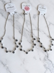 Elegante Kettingen met Zwarte Kristallen Bloemetjes (Set van 3 stuks)